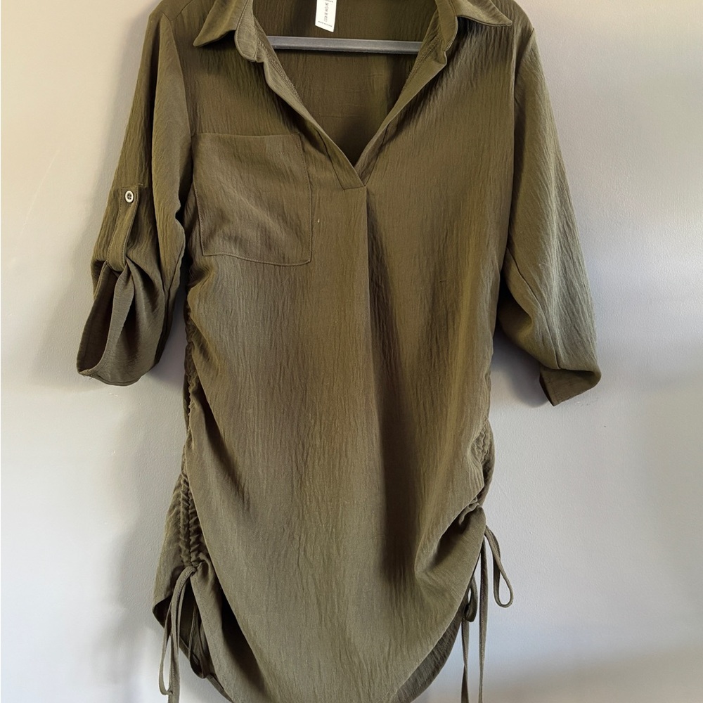 B Tunic Shirt Womens XS Olive Green
